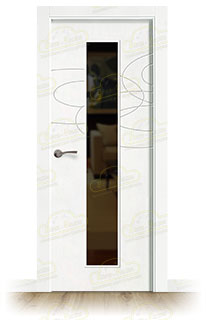 Puerta Premium GALAXY-V1C Lacada Blanca de Interior en Block (Maciza)