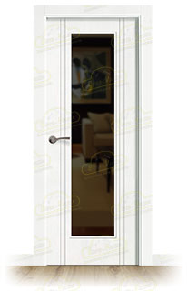 Puerta Premium Galicia-V1 Lacada Blanca de Interior en Block (Maciza)