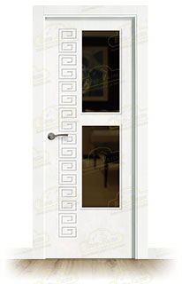 Puerta Premium Grecia-V2 Lacada Blanca de Interior en Block (Maciza)