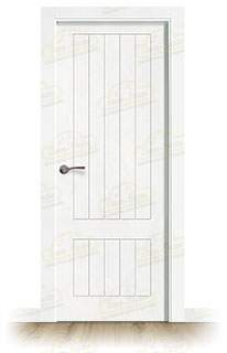 Puerta Premium LP-12R Lacada Blanca de Interior en Block (Maciza)