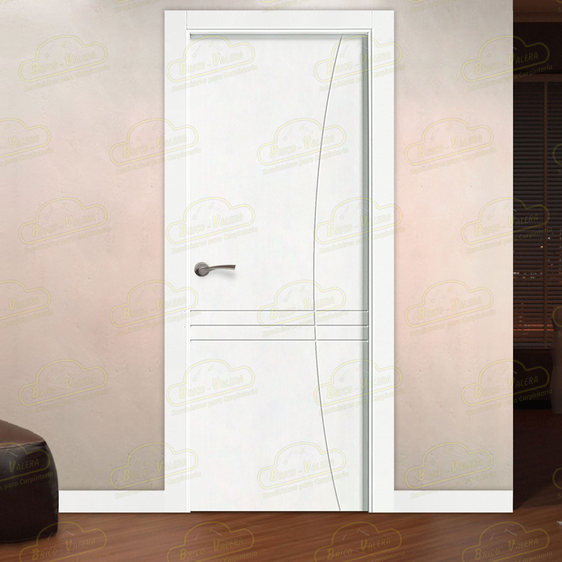 Puerta Premium LP-500 Lacada Blanca de Interior en Block (Maciza)