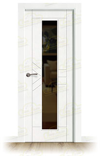 Puerta Premium LP-900-V1C Lacada Blanca de Interior en Block (Maciza)