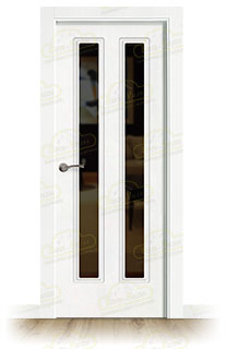 Puerta Premium LP-C2-V2 Lacada Blanca de Interior en Block (Maciza)