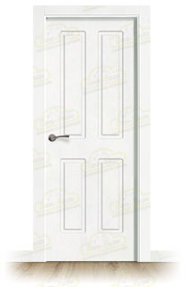 Puerta Premium NEPTUNO Lacada Blanca de Interior en Block (Maciza)