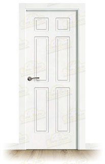 Puerta Premium P16 Lacada Blanca de Interior en Block (Maciza)