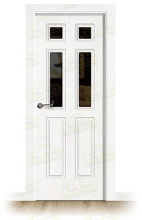 Puerta Premium P16-V4 Lacada Blanca de Interior en Block (Maciza)