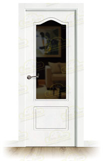 Puerta Premium P-22-V1 Lacada Blanca de Interior en Block (Maciza)