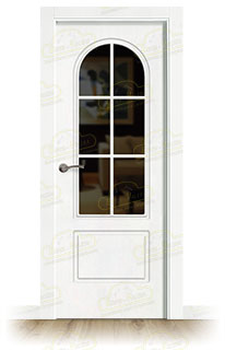 Puerta Premium P42-V6 Lacada Blanca de Interior en Block (Maciza)