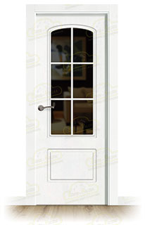 Puerta Premium P72-V6 Lacada Blanca de Interior en Block (Maciza)