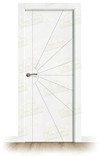 Puerta Premium P-Radial Lacada Blanca de Interior en Block (Maciza)