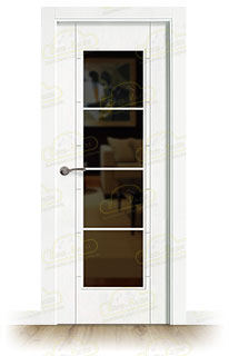 Puerta Premium PL-3200-PV4 Lacada Blanca de Interior en Block (Maciza)