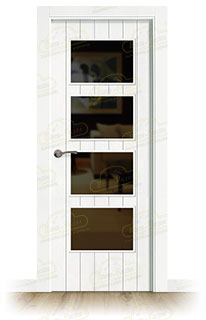 Puerta Premium PL-3500-BV4 Lacada Blanca de Interior en Block (Maciza)