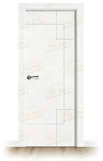 Puerta Premium PL-4500 Lacada Blanca de Interior en Block (Maciza)