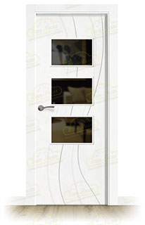 Puerta Premium RAMBLAS-BV3C Lacada Blanca de Interior en Block (Maciza)