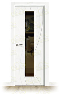 Puerta Premium RAMBLAS-V1C Lacada Blanca de Interior en Block (Maciza)