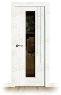 Puerta Premium TAJO-V1C Lacada Blanca de Interior en Block (Maciza)
