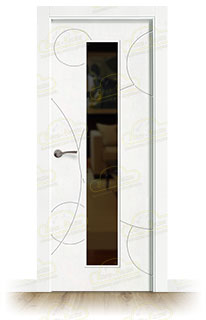 Puerta Premium UNIVERSO-V1C Lacada Blanca de Interior en Block (Maciza)