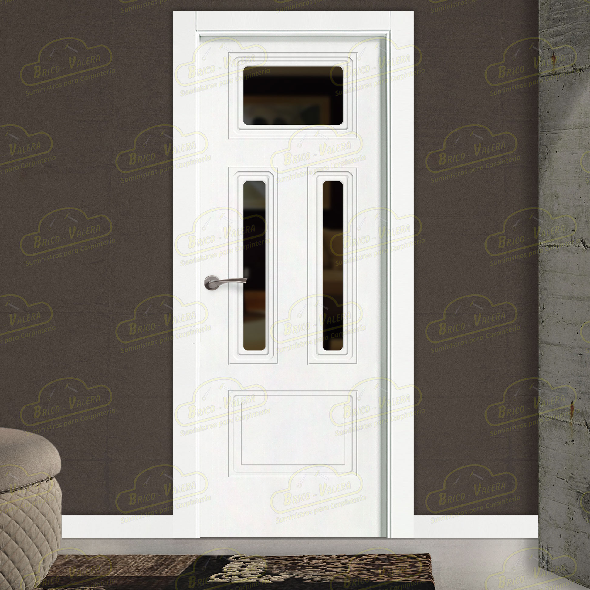 Puerta Premium UR-140-V3 Lacada Blanca de Interior en Block (Maciza)