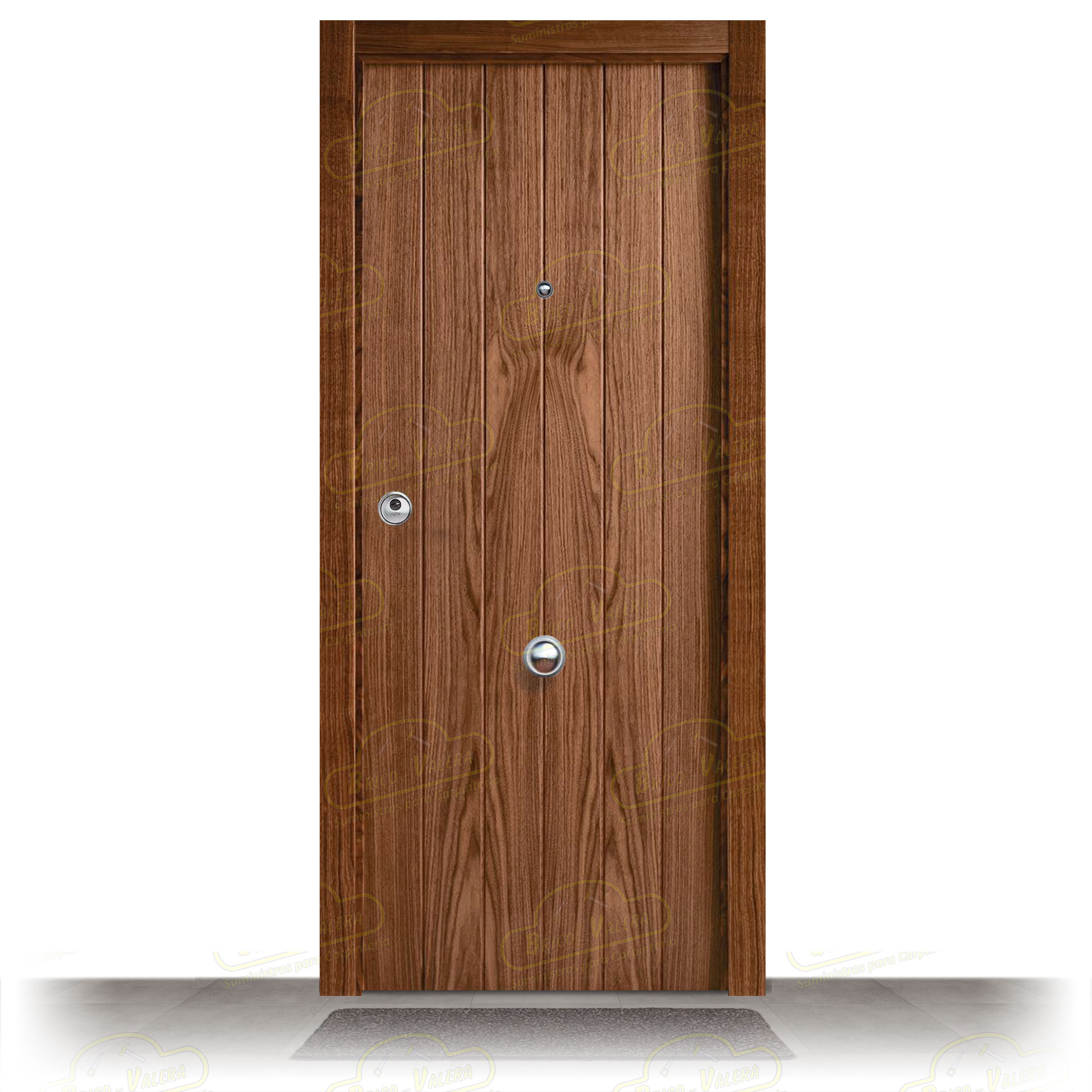 Puerta Blindada 8600 Nogal Moderna