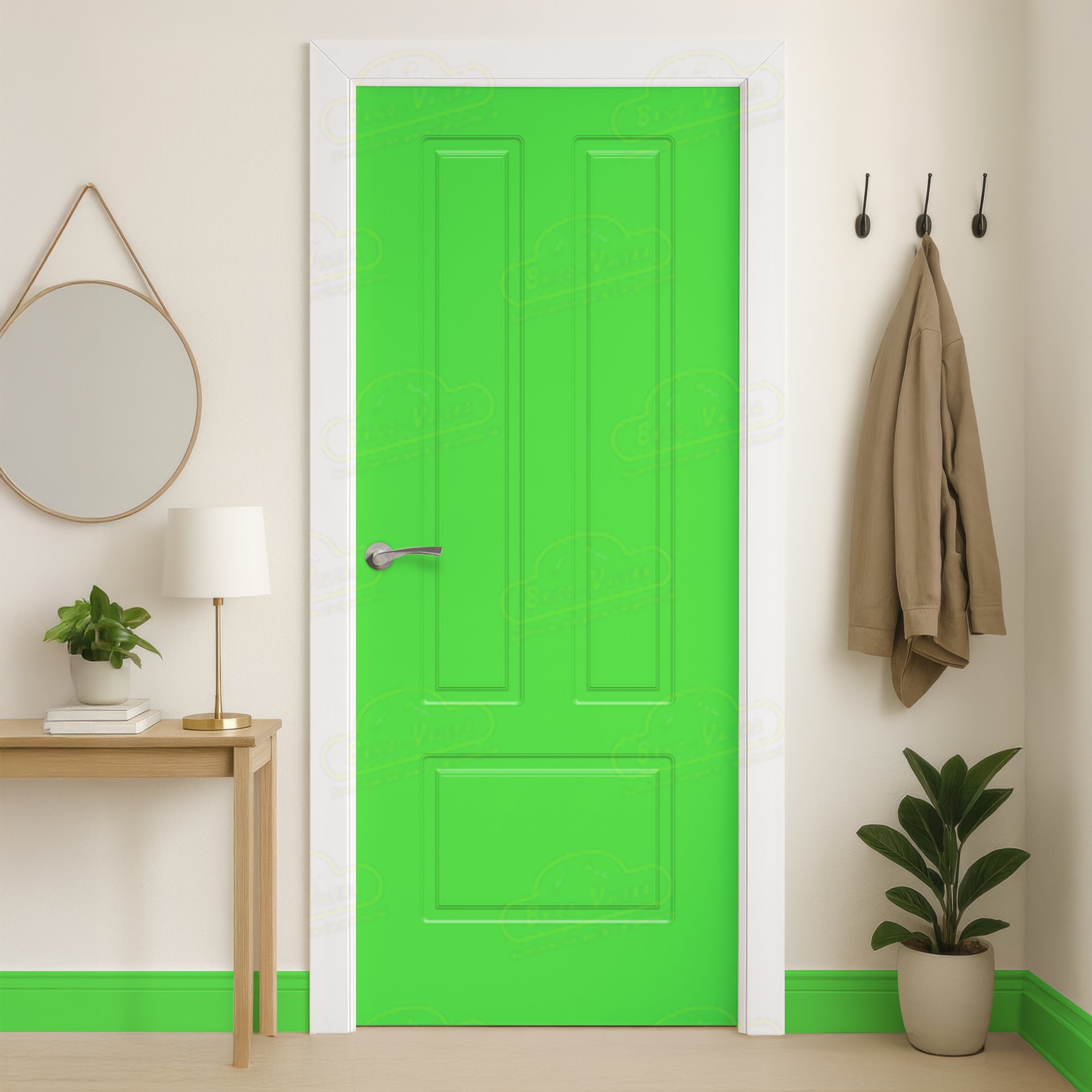 Puerta Maciza Combilac P-21 de Interior Lacada Verde Puro