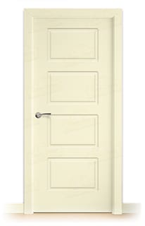 Puerta Maciza 4C de Interior Lacada Blanco Perla