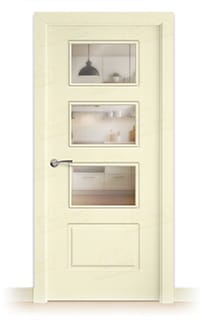 Puerta Maciza 4C V3 de Interior Lacada Blanco Perla