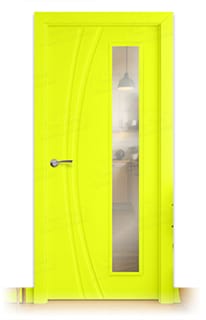 Puerta Maciza Alcalá V1L de Interior Lacada Amarillo Azufre