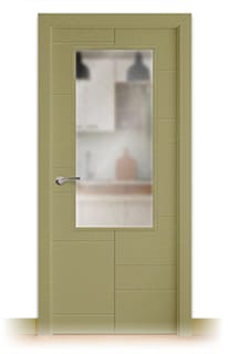 Puerta Maciza Alezkar ZV1 de Interior Lacada Beige Agrisado