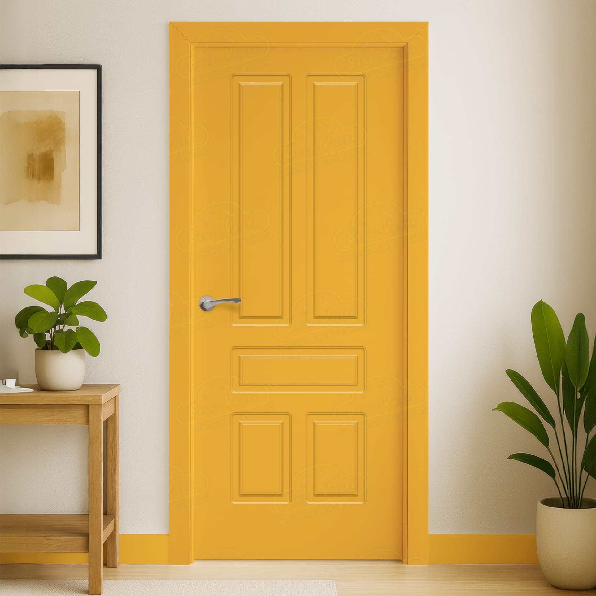 Puerta Maciza Aranjuez de Interior Lacada Amarillo Melón