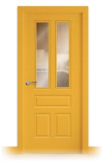 Puerta Maciza Aranjuez V2 de Interior Lacada Amarillo Melón