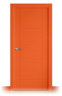 Puerta Maciza Asturias de Interior Lacada Rojo Claro Anaranjado