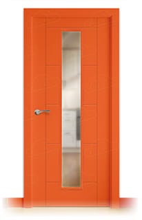 Puerta Maciza Asturias V1C de Interior Lacada Rojo Claro Anaranjado