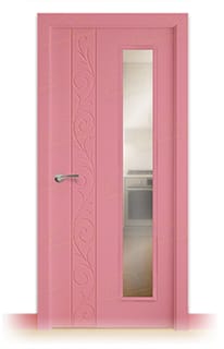 Puerta Maciza Barcelona V1L de Interior Lacada Rosa Claro