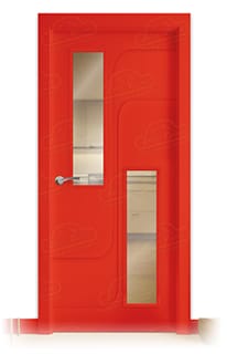 Puerta Maciza Cibeles V2 de Interior Lacada Rojo Puro
