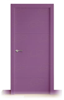 Puerta Maciza Gran Vía de Interior Lacada Violeta Señales