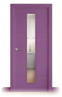 Puerta Maciza Gran Vía V1C de Interior Lacada Violeta Señales