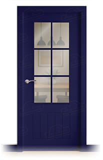 Puerta Maciza LP-12R V6 de Interior Lacada Azul Ultramar