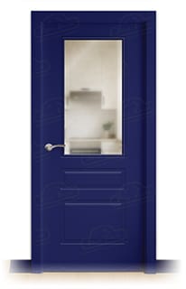 Puerta Maciza LP-13 V1 de Interior Lacada Azul Señales