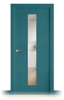 Puerta Maciza LP-900 V1C de Interior Lacada Azul Agua