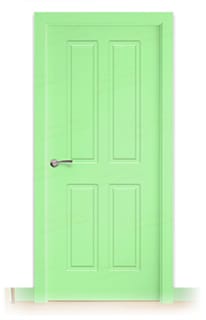 Puerta Maciza Neptuno de Interior Lacada Verde Blanquecino