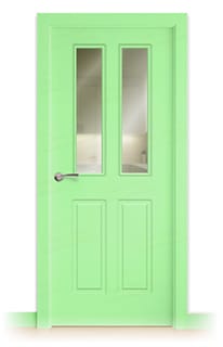 Puerta Maciza Neptuno V2 de Interior Lacada Verde Blanquecino
