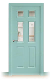 Puerta Maciza P-16 V4 de Interior Lacada Verde Luminoso