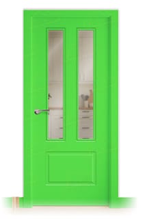 Puerta Maciza P-21 V2 de Interior Lacada Verde Puro