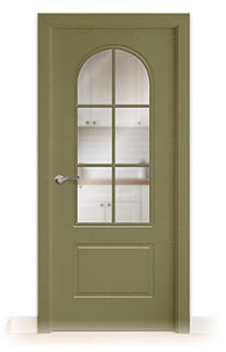 Puerta Maciza P-42 V6 de Interior Lacada Gris Oliva