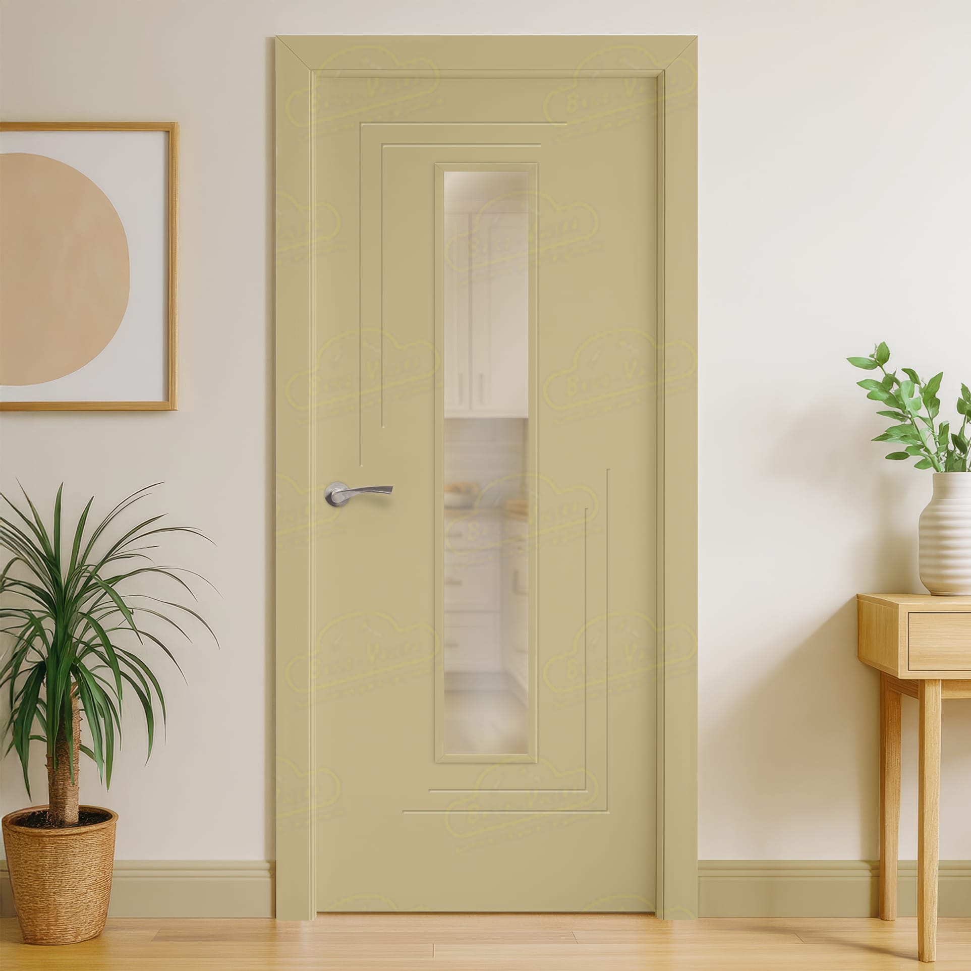 Puerta Maciza PL-1400 BV1C de Interior Lacada Beige