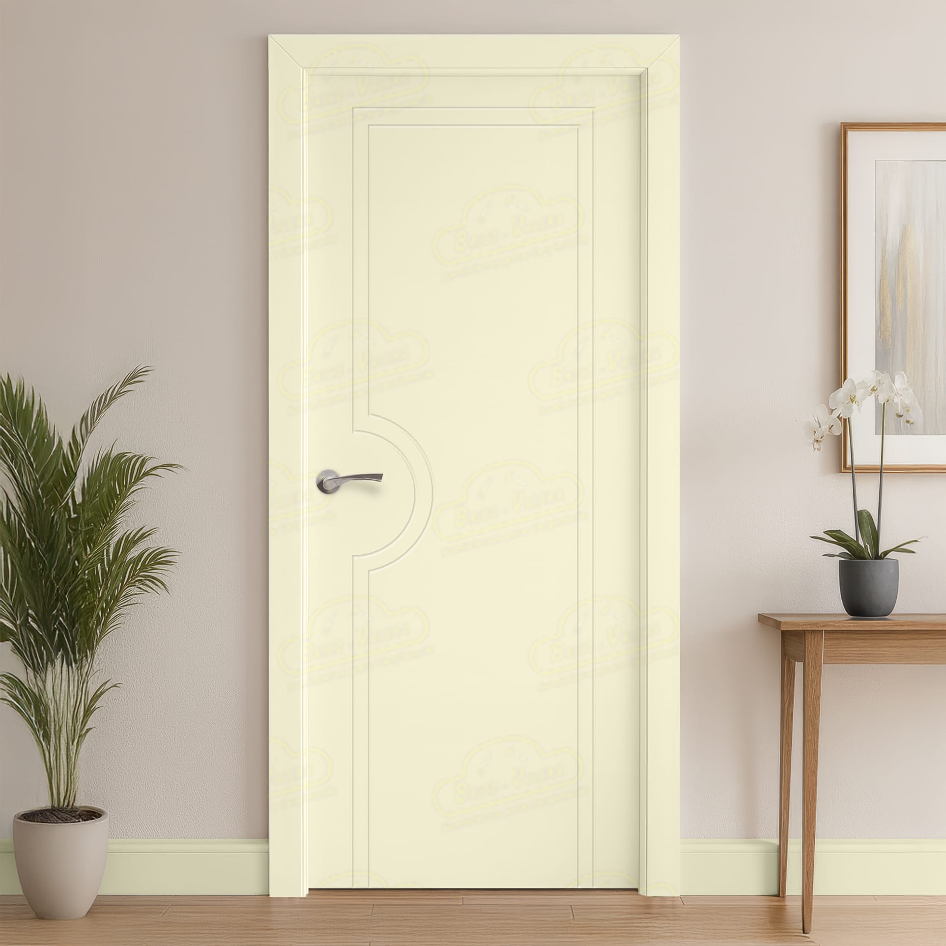 Puerta Maciza PL-1600 de Interior Lacada Blanco Perla