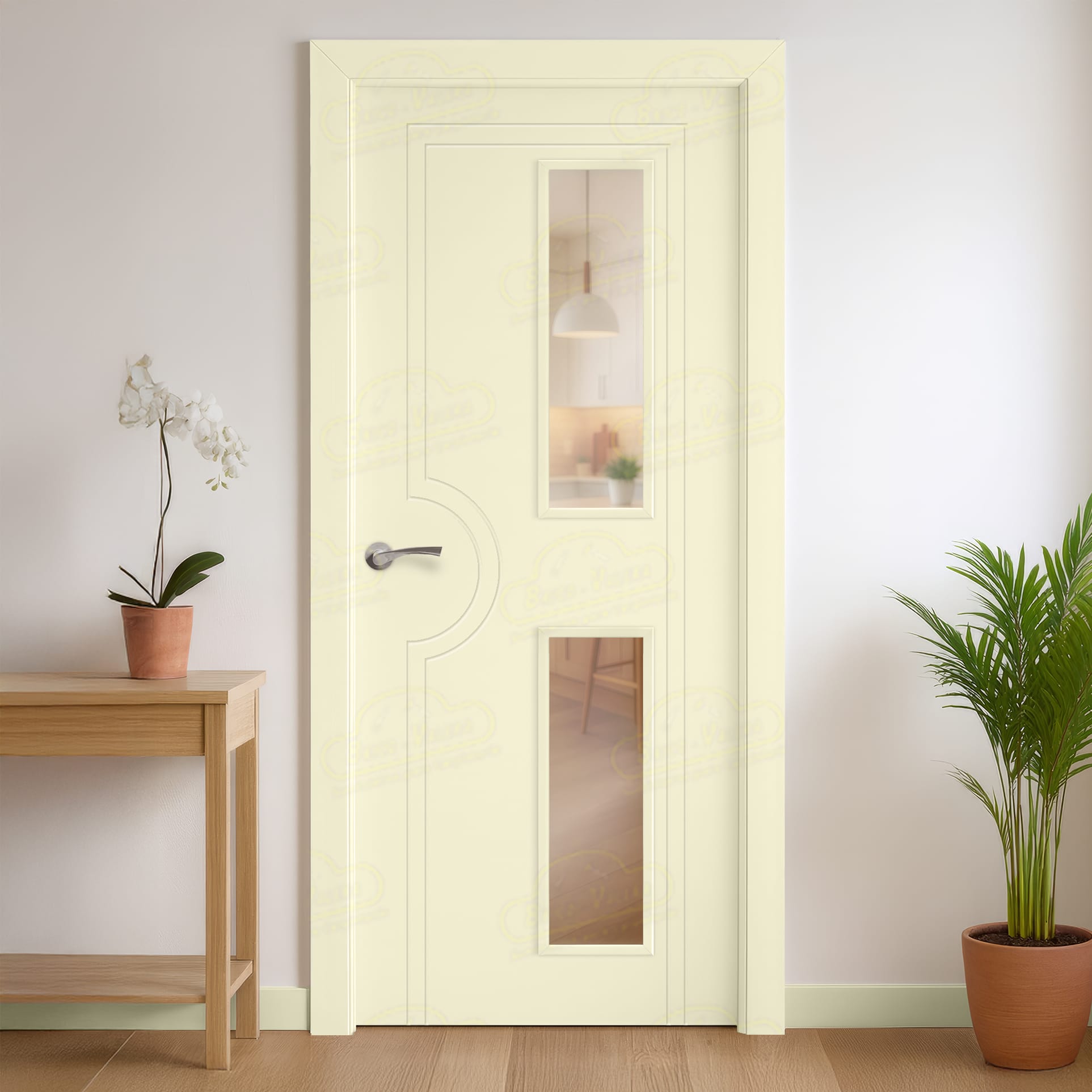 Puerta Maciza PL-1600 V2 de Interior Lacada Blanco Perla