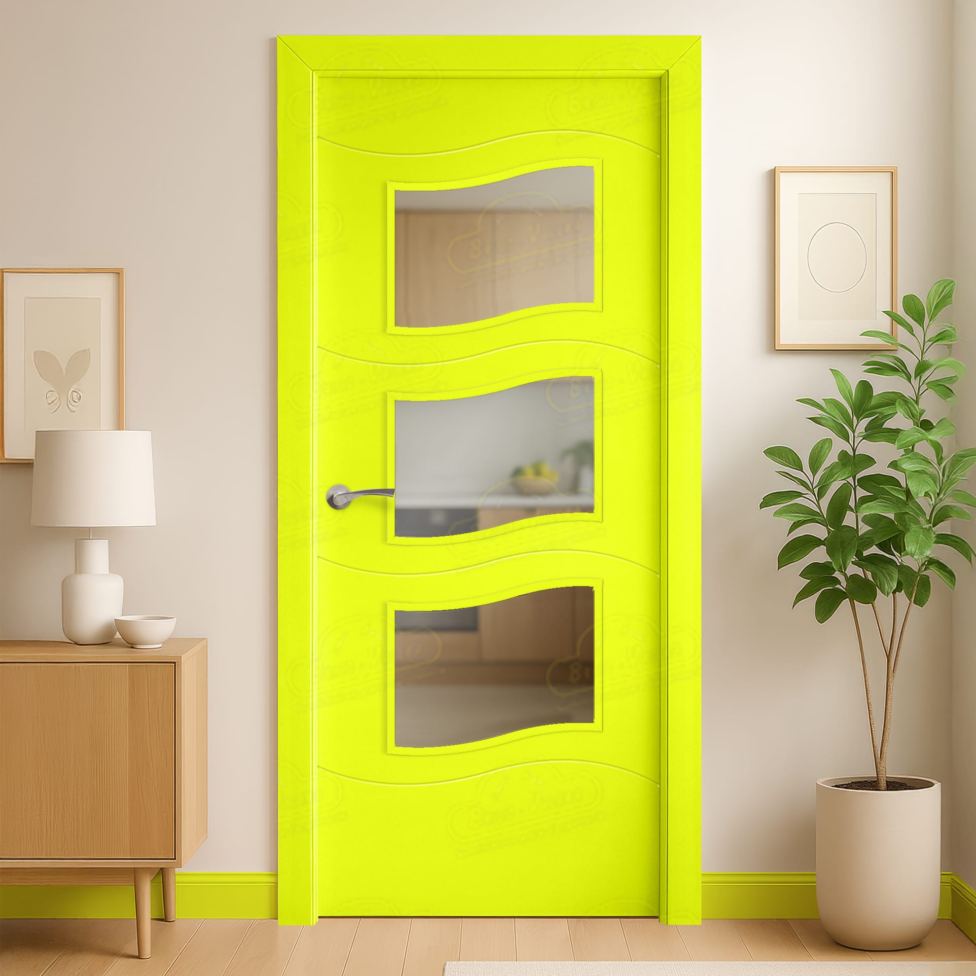 Puerta Maciza PL-2900 BV3 de Interior Lacada Amarillo Azufre