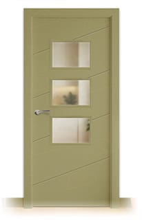 Puerta Maciza PL-3100 BZV3 de Interior Lacada Beige Agrisado