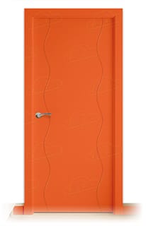 Puerta Maciza PL-3400 de Interior Lacada Rojo Claro Anaranjado